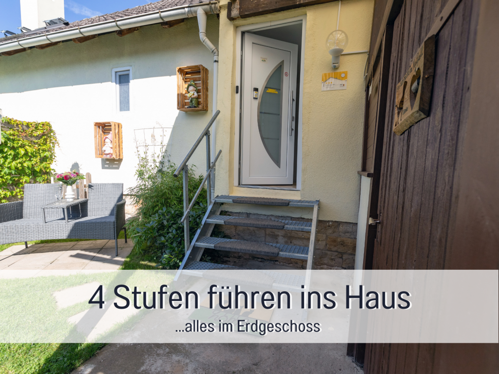 Ruhiger Gartenbereich direkt an der Ferienwohnung für Urlaub mit Hund in Hann. Münden